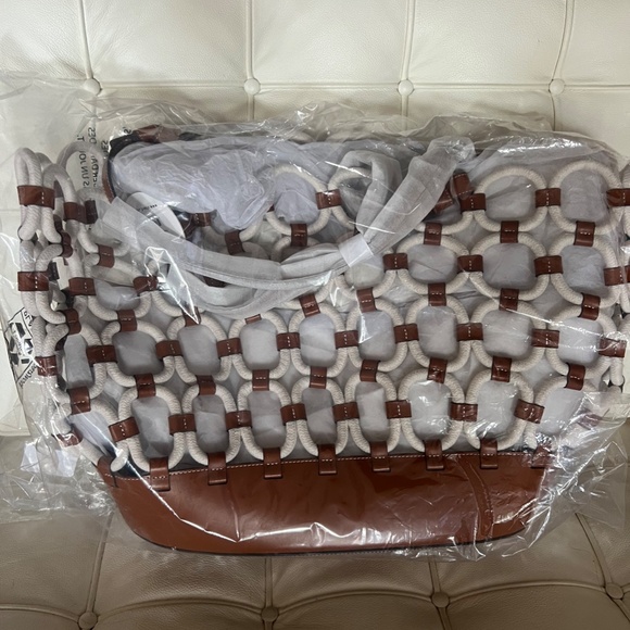 STAUD Squillo Leather & Rope Tote Bag - Picture 12 of 13